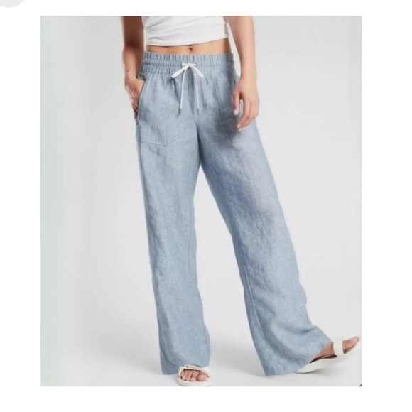 Athleta Pants - Athleta Wide-Leg Linen Pants for Women size 10